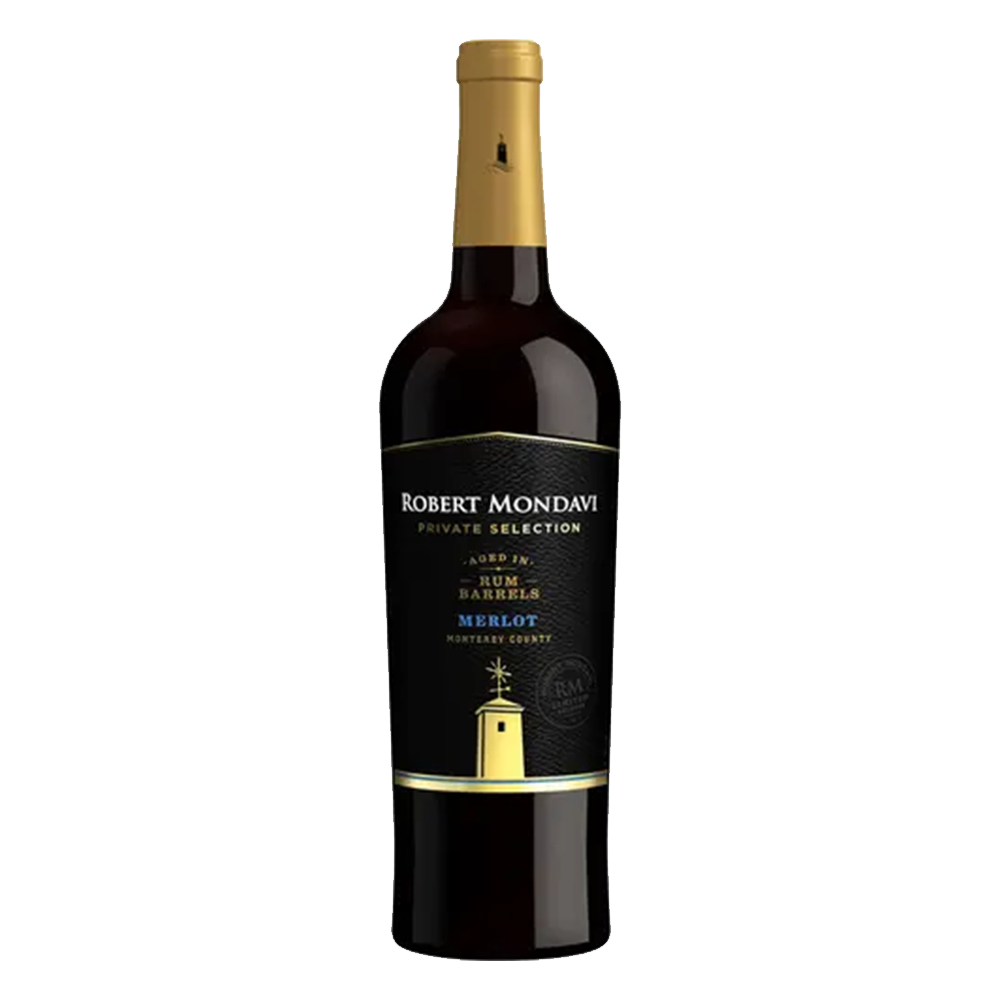 Robert Mondavi Rum Barrel Aged Merlot Wine Bottle